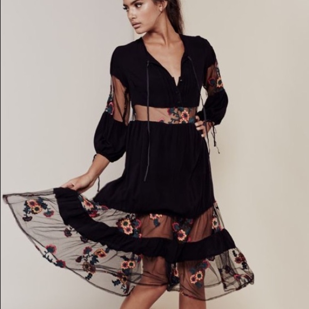 For love and lemons Eva midi dress black
